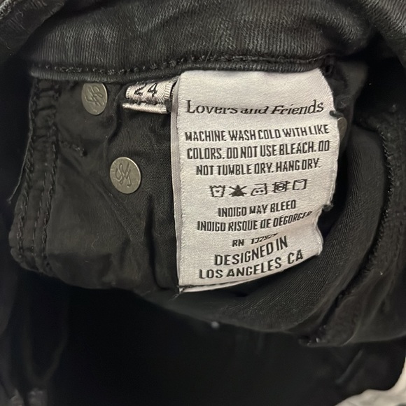 Lovers and Friends Mason Hi-Rise Skinny black sz 24 open knee denim jeans - Picture 8 of 10